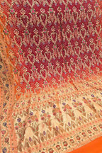 Red And Orange Banarasi Bandhani Pure Georgette Tilfi Zari Saree