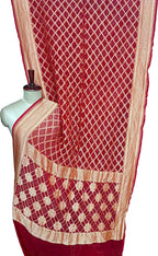 Red Banarasi Bandhani Pure Georgette Saree Neemzari