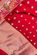 Red Banarasi Handloom Katan Silk Saree Handloom Weave Heritage