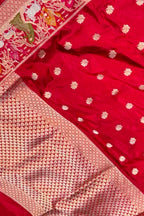 Red Banarasi Handloom Katan Silk Saree Handloom Weave Heritage