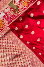 Red Banarasi Handloom Katan Silk Saree  Weave Luxury