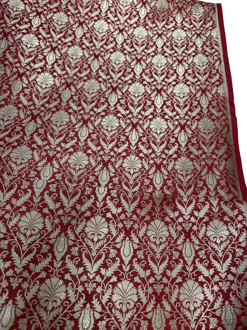 Red Banarasi Katan Silk Fabric