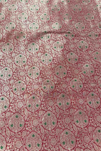 Red Banarasi Handloom Katan Silk Fabric