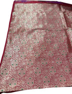 Red Banarasi Handloom Katan Silk Fabric