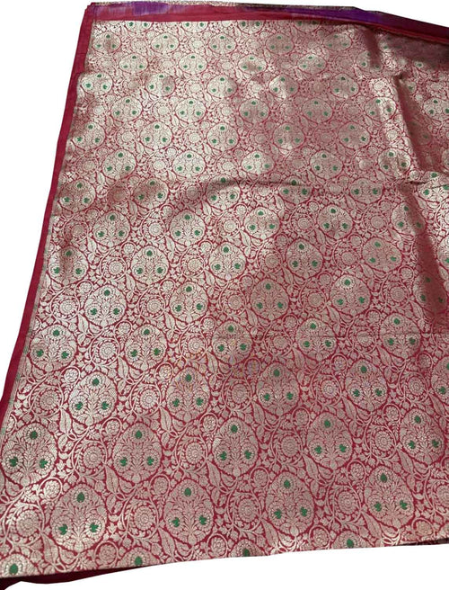 Red Banarasi Katan Silk Fabric