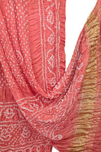 Red Bandhani Modal Silk Dupatta