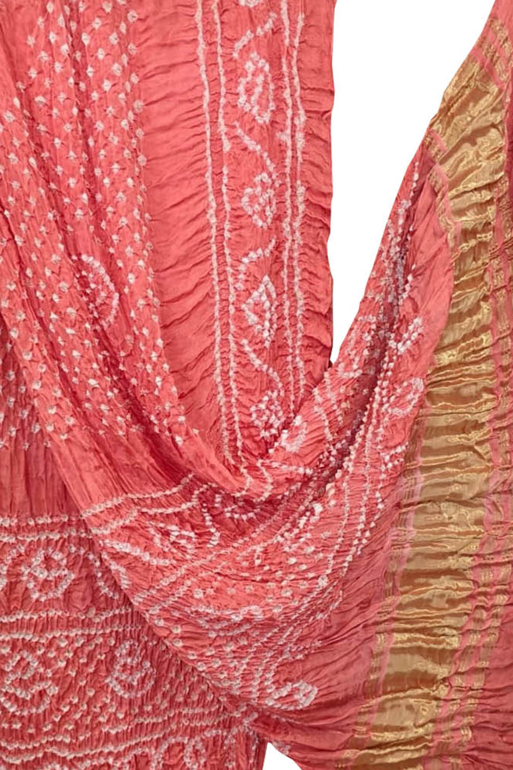Red Bandhani Modal Silk Dupatta