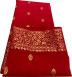 Red Chanderi Handloom Pure Katan Silk Saree