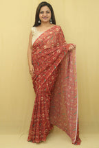 Red Digital Printed Georgette Patola Design Saree - Luxurion World