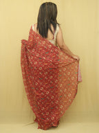 Red Digital Printed Georgette Patola Design Saree - Luxurion World