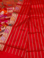 Red Banarasi Kadwa Meenakari Silk Saree Handloom Zari Weave Bridal