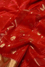 Red Chanderi Pure Katan Silk Saree Wedding