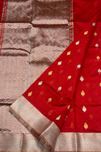 Red Handloom Chanderi Pure Silk Saree