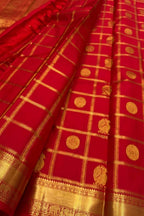 Red Handloom Kanjeevaram Pure Silk Saree — Handwoven, Festive & Bridal
