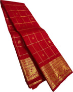 Red Kanjeevaram Pure Silk Saree Handloom Weave Bridal