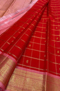 Red Kanjeevaram Pure Silk Saree Handloom Weave Festive
