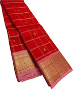 Red Kanjeevaram Pure Silk Saree Handloom Weave Festive