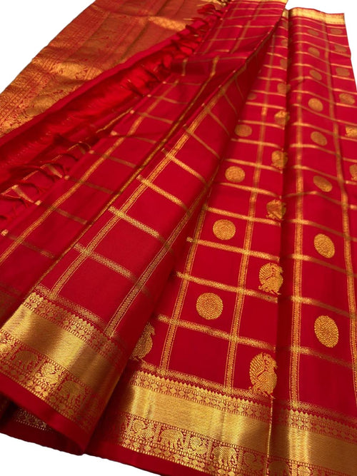 Red Handloom Kanjeevaram Pure Silk Saree