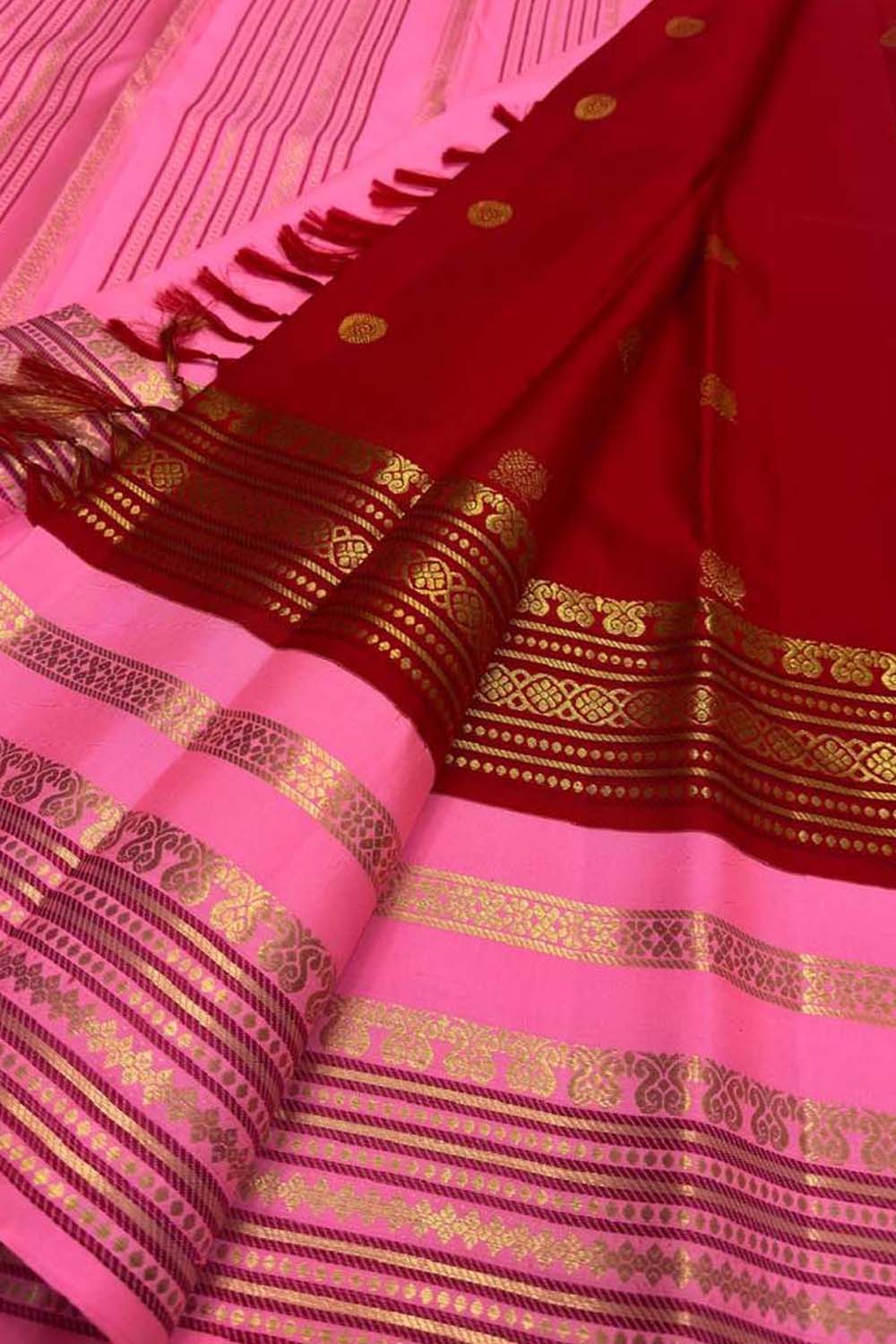 Red Kanjeevaram Handloom Pure Silk Saree