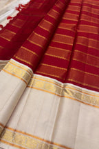 Red Kanjeevaram Pure Silk Saree — Handloom Weave, Bridal