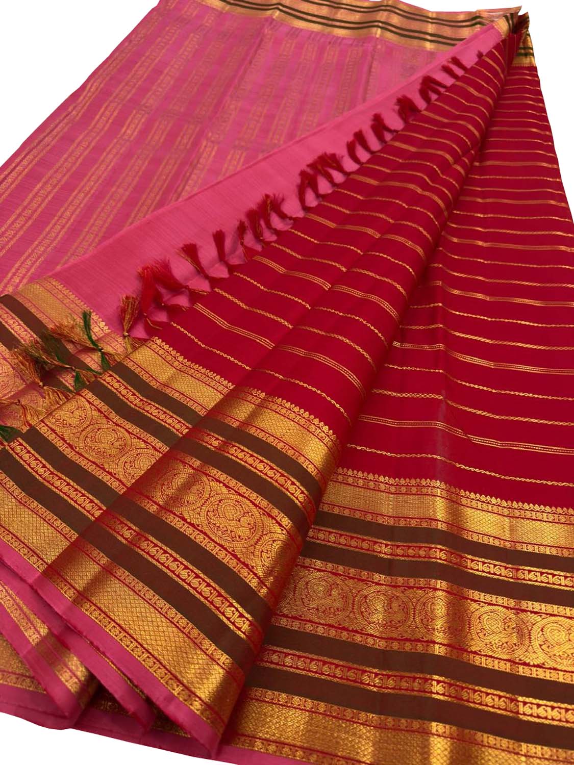 Red Kanjeevaram Pure Silk Saree Handloom Bridal Wedding