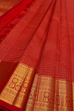 Red Kanjeevaram Pure Silk Saree Handloom Festive Ethnic Gift