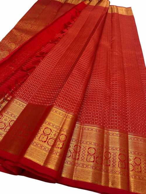 Red Handloom Kanjeevaram Pure Silk Saree