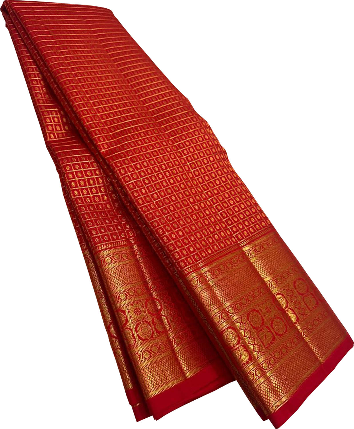 Red Kanjeevaram Pure Silk Saree Handloom Festive Ethnic Gift