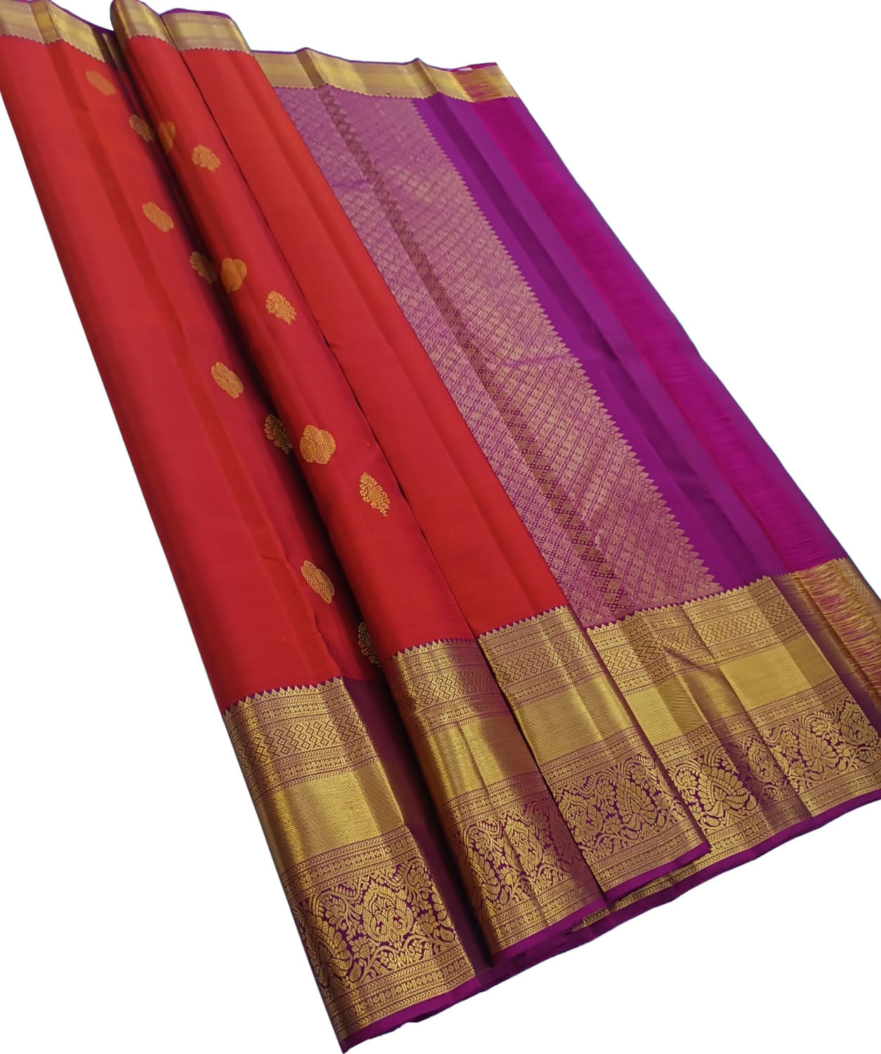 Red Handloom Pure Silk Kanjeevaram Saree