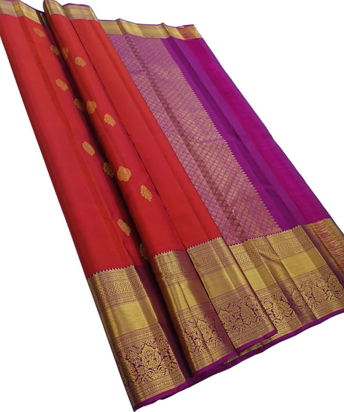Red Handloom Pure Silk Kanjeevaram Saree