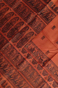 Orange Swarnachari Pure Silk Saree — Handloom Weave, Festive & Wedding