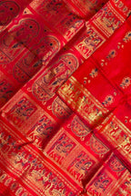Red Swarnachari Pure Silk Saree Handloom Woven Wedding