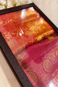 Premium Red and Pink Banarasi Silk Fashion Stole Gift Set of Two Stylish Wrap for Festive | College | Casual | Night Parties - Luxurion World