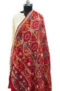Red Pure Georgette Banarasi Bandhani Meenakari Dupatta