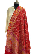 Red Pure Georgette Banarasi Bandhani Meenakari Dupatta