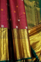 Red Kanjeevaram Silk Handloom Saree Traditional