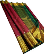 Red Kanjeevaram Silk Handloom Saree Traditional