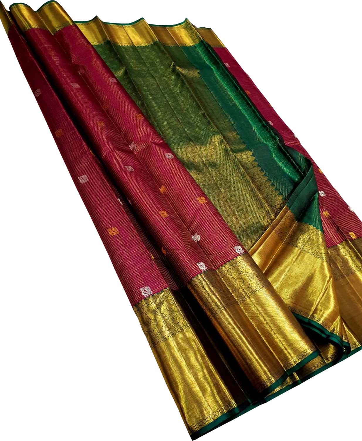 Red Kanjeevaram Silk Handloom Saree Traditional