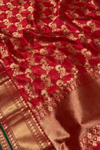 Red Pure Katan Chanderi Handloom Silk Saree