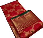 Red Pure Katan Chanderi Handloom Silk Saree