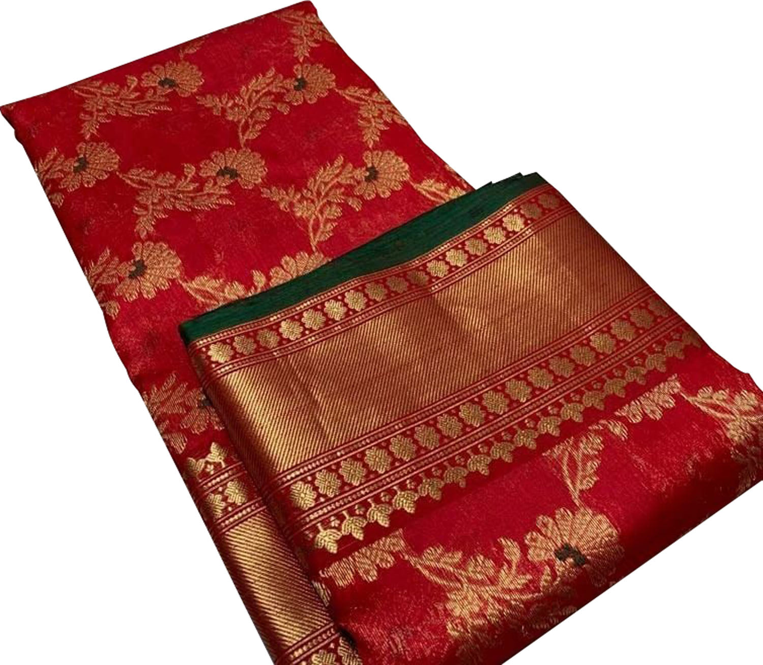 Red Pure Katan Chanderi Handloom Silk Saree