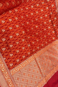 Red Pure Katan Silk Banarasi Handloom Saree
