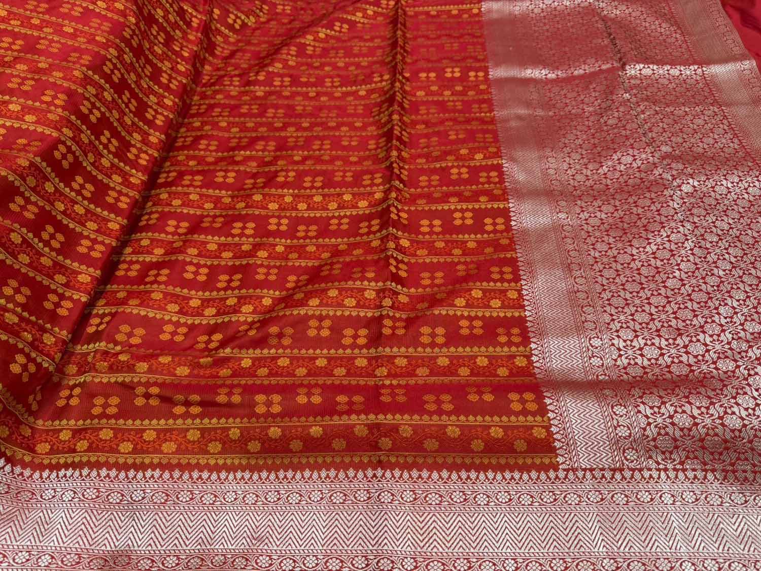Red Pure Katan Silk Banarasi Handloom Saree