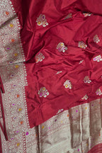 Red Banarasi Katan Silk Saree Kadwa Woven Bridal