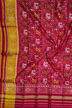 Red Pure Silk Handloom Patola Ikat Dupatta