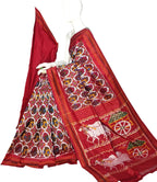 Red Pure Silk Pochampalli Ikat Handloom Saree