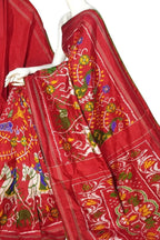 Red Pure Silk Pochampalli Ikat Handloom Saree