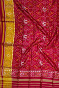 Red Pure Single Ikat Patan Patola Handloom Dupatta