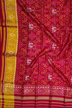 Red Pure Single Ikat Patan Patola Handloom Dupatta