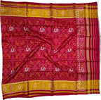 Red Pure Single Ikat Patan Patola Handloom Dupatta